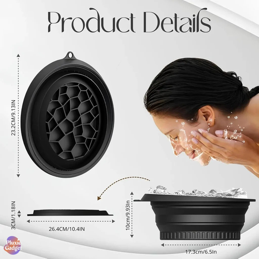 Ice Facial Bowl | Facial Cold Plunge | Collapsible Bowl For Face Ice Bath With Built-in Icetray | Facial Ice Therapy For Acne Relief And Pore Shrinking, Cold Therapy For Home, Travel & Parties