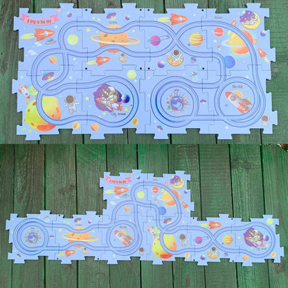 Rail Car Puzzle Car Track Puzzle Car Track Toys for Kids