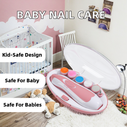 Baby Nail Trimmer Filer For New Born Electric With 6 Grinding Heads Safe For Kids Manicure Kit Nail Clippers Painless Safe Effective (Multicolor)