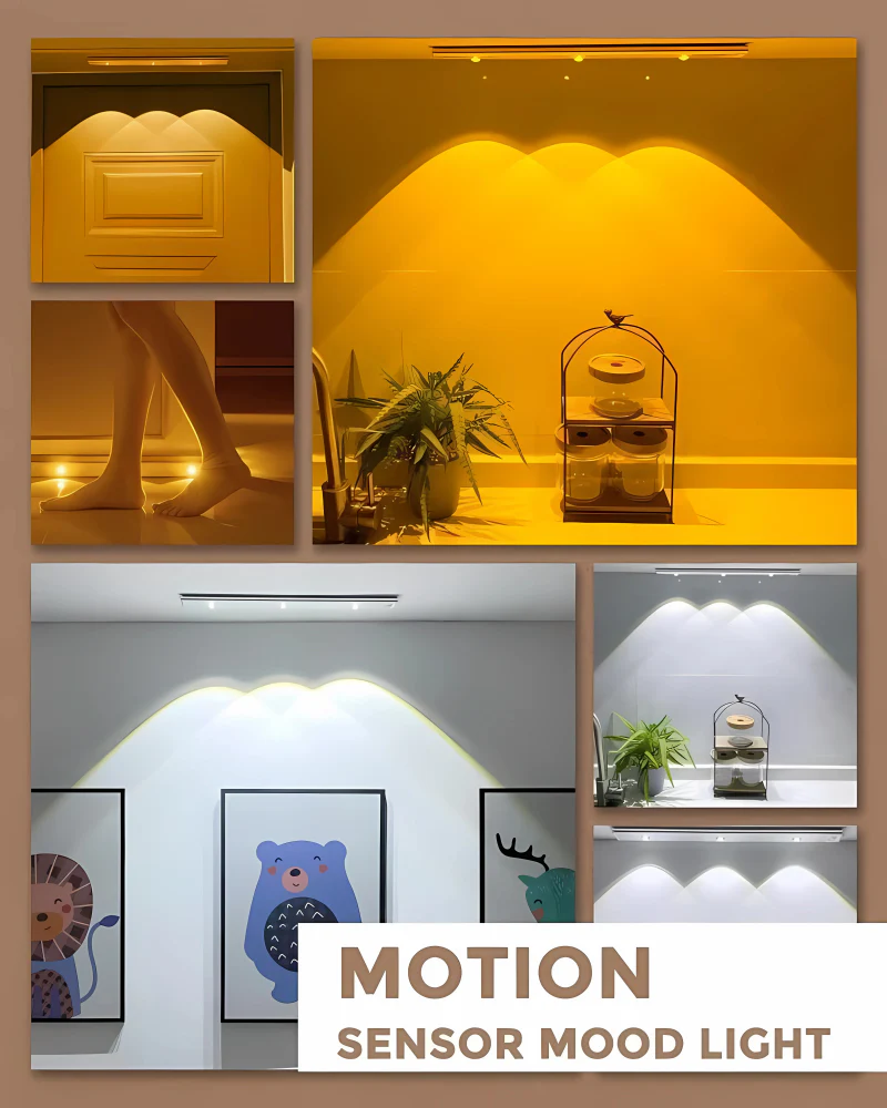Smart Motion Sensor LED Night Light – Wireless, Rechargeable & Energy Saving | Three color | WW, NW, W