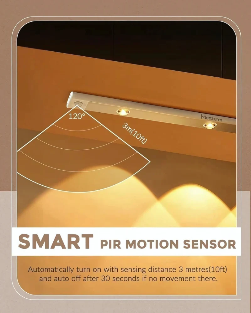 Smart Motion Sensor LED Night Light – Wireless, Rechargeable & Energy Saving | Three color | WW, NW, W