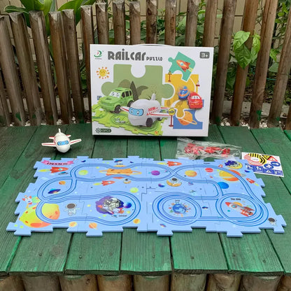 Rail Car Puzzle Car Track Puzzle Car Track Toys for Kids