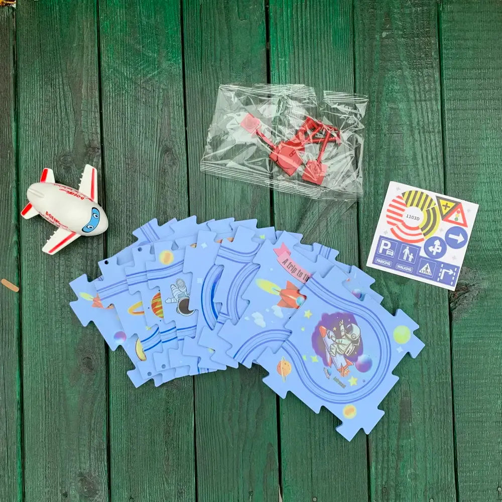 Rail Car Puzzle Car Track Puzzle Car Track Toys for Kids